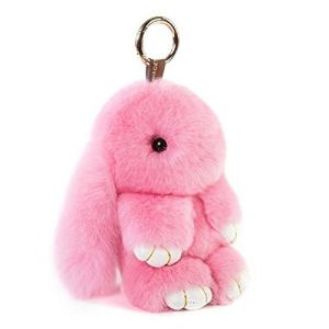 Doux Et Moelleux Lapin Porte - Clés Mignon En Peluche Lapin Porte - Cclés En Peluche Lapin Porte - Clés En Fausse Fourrure Porte - Clés Pompon Porte - Clés Décoration (Rose (18 cm)) (J&J Studio, neuf)