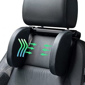 Sexyhot Repose Tete Voiture, Rétractable Et Détachable Coussin de siège de voiture, support de tête réglable pour siège de voiture Avec mousse à mémoire de forme, pour Enfants et Adultes(le noir) (stonelay, neuf)