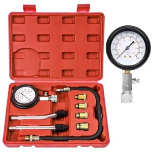 Zorplex Kit Testeur de Compression Cylindre 0-21 Bar / 0-300 PSI avec Manom&egrave;tre, 4 Adaptateurs M10 M12 M14 M18 et Testeur de Bougie, Compressiom&egrave;tre pour Voiture Moto Moteur Essence Outillage (Rouge) (REMAKE HOPE LIMITED, neuf)