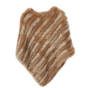 WSPDSD Vraie fourrure tricot&eacute;e lapin poncho gilet mode Wrap manteau Vtg ch&acirc;le dame fourrure naturelle f&ecirc;te de mariage en gros - 5 herbe jaune, taille unique, (WSPDSD20211126) (huizhixunkuajing, neuf)