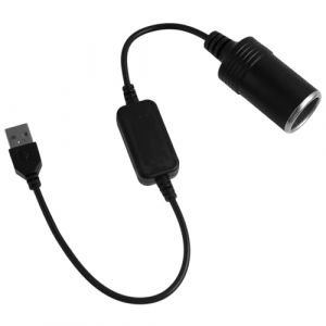 Adaptateur USB vers allume-cigare 5 V USB vers prise femelle 12 V Cordon adaptateur pour allume-cigare de voiture, Convient pour enregistreur de conduite, caméra de tableau de bord, GPS (DAOLIANGKEJI, neuf)