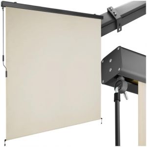 tectake® Store banne Vertical avec Manivelle, Multi-Fonction Store Vertical Enroulable Brise Soleil Brise Vue Jardin Brise Vue Balcon Opaque en Acier laqué époxy - Beige, 180 x 250 cm (TECTAKE FRANCE SAS, neuf)