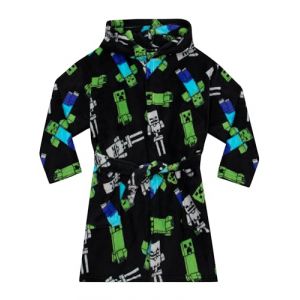 Minecraft Robe De Chambre Robe De Chambre Garcon Creeper | Vêtements De Nuit Et Peignoirs Gaming Garçons Noir - 11-12 Ans (Character FR, neuf)