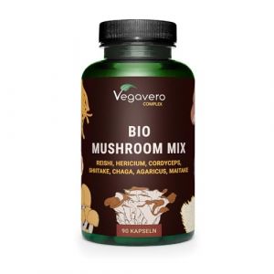 Complexe 7 Champignons BIO | Avec Extraits Biologiques : Lions mane, Maïtaké, Shiitake, Cordyceps, Reishi, Chaga, Agaricus | 1300 mg | Défense Immunitaire | Vegan & Sans Additifs | Vegavero® (Vegavero, neuf)