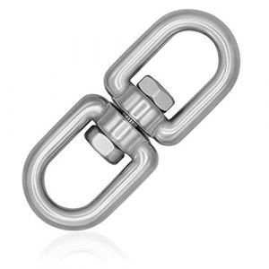 everlar&reg; &Eacute;merillon en acier inoxydable I 10 mm XL, BS 2550 kg I Rotation et fixation confortables et s&ucirc;res de fauteuil suspendu, sac de frappe, barbecue pivotant, balan&ccedil;oire, etc. I Haute r&eacute;sistance (Loudplaces Store, neuf)