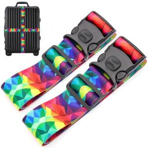 MOTONG Lot de 2 sangles de bagage r&eacute;glables de 200 cm pour valise, sangles de bagages personnalis&eacute;es, ceintures &eacute;paisses avec boucle &agrave; d&eacute;gagement rapide Camouflage (PartyShopUK, neuf)