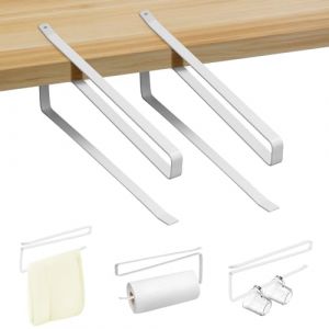 Vicloon Porte Sopalin Mural, 2PCS Porte Rouleau Papier Cuisine Conception en Forme de Z, Porte-Rouleau de Cuisine sans Perçage, Support Sopalin pour Cuisine Salle de Bains (Blanc) (Vicloon®-FR, neuf)