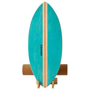 XCMAN Planche d'équilibre de Surf avec Rouleau en Bois - pour Adultes et Enfants - Planche d'équilibre pour Surf, Snowboard, Skateboard, Hockey, Yoga (Leaf Green) (XCMAN SPORT, neuf)