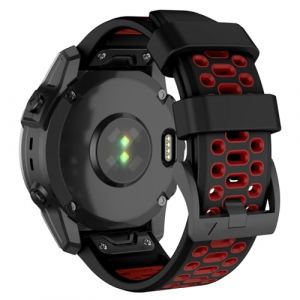 ISABAKE 26mm Quick Fit Bracelet pour Garmin Fenix 6X Pro/Fenix 6X /Fenix 7X/Fenix 5X,Sport Silicone Bracelets pour Fenix 5X Plus/Fenix 3/Fenix 3 HR/Garmin Epix Pro 51mm/Descent MK1/Enduro/Enduro 2 (Isabake, neuf)