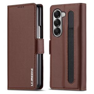 ZHOZEXIN Etui en Cuir PU pour Samsung Galaxy Z Fold 6,Etui &agrave; Fermeture magn&eacute;tique avec Fente pour Stylo, Fente pour Porte-Monnaie et Protection d'&eacute;cran pour Samsung Galaxy Z Fold 6 (Marron) (Shenxinghui Digital, neuf)