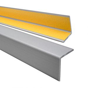 Quest Cornière PVC 40x40mm – Profilé d’Angle de Protection autoadhésif, Souple, Baguette pour rebords et Coins – Argent, 150cm (QuestProfile, neuf)