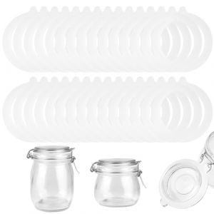 Lot de 30 Joint Bocaux, Caoutchouc Bocaux En Silicone, 69 x 92 mm Interchangeables Joint Bocaux, Joint Silicone Caoutchouc Bocaux Pour Caoutchouc Couvercle à Pince En Verre, Blanc (Zheyan, neuf)