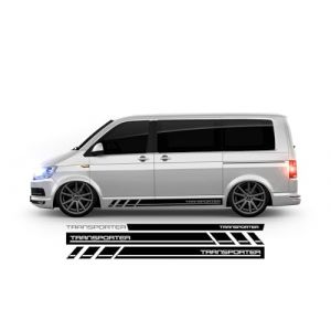 BellaFolia Autocollants de bandes lat&eacute;rales pour Transporter compatibles avec VW T4, T5, T6 et T6.1 Couleur choisissable, Multivan, Bulli - Autocollant lat&eacute;ral 10003.10 (MHT GmbH, neuf)