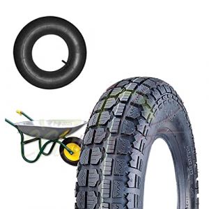 ECOVELO Union EGB08NTU Pneu + Chambre &agrave; air 3,50-8", pneu renforc&eacute; 4PR caoutchouc, pour brouette (Fusaro Group, neuf)