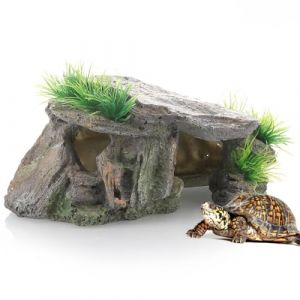 NHPY Aquarium Tortue d'Eau - Abri pour Reptiles, Terrarium, Rampe et Décoration d'Habitat en Résine (NHPY, neuf)