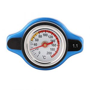 Bouchon Radiateur Thermomètre, Thermostatique Avec Jauge Température Couvercle Alliage Aluminium Voiture Petite Tête Couverture Automobile Pression Note Cap L'eau Nominale Réservoir Universel(1.1bar) (Tinnije, neuf)