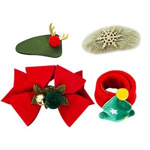 Lot de 4 pinces à cheveux de Noël pour enfants avec bracelet Slap Bracelet Cartoon bois flocon de neige épingles à cheveux Par (xuXIAN, neuf)