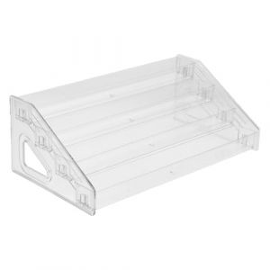 SEWACC Pr&eacute;sentoir &agrave; Cartes en Acrylique 4 Niveaux Escalier Support de Rangement Transparent pour Cartes de V&oelig;ux Vernis &agrave; Ongles et Parfums Organisateur Compact et Solide pour Comptoir (Quick Research Sha, neuf)