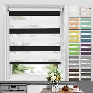 Allesin Store Enrouleur Jour Nuit sans Perçage, Facile à Installer avec Clips pour Fenêtre ou Porte, 80l x 140L cm, Noir-Blanc (Allesin FR Store, neuf)