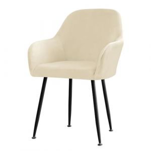 Highdi Velours Couverture de Chaise Housse de Chaise Salle a Manger Housse de Chaise Extensible Scandinave Housse de Chaise avec Accoudoir Protecteur de Chaise Haute (Beige,6 pièces) (Highdi, neuf)