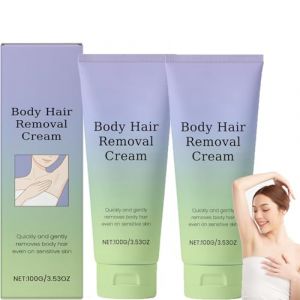 Lot de 2 crèmes d'épilation pour le visage, épilation du menton pour femme, sans douleur, crème d'épilation pour peaux sensibles, épilation rapide efficace (2 pièces) (qingyanmaoyiyouxiangongsi, neuf)