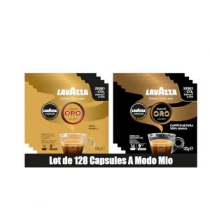 Lavazza, A Modo Mio, Assortiment de Capsules de Café Oro et Oro Altura, 100% Arabica, Intensité 8 et 9, 128 capsules AMM (PENNGUIN-FR, neuf)