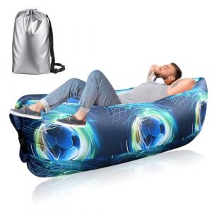 Dwafill Hamac Gonflable, 185 * 70CM Transat, Canap&eacute;, Sofa, Chaise Longue Gonflable, avec Le Portable Package, pour Le Camping, la Mer, la Plage, Le Festival de Musique (Cryptage, C) (ERFULIU, neuf)