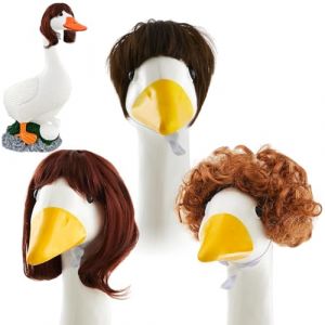 Hogvinnatil Perruques d'oie, perruque de cheveux d'oie, tenues amusantes, accessoires de d&eacute;coration de jardin d'ext&eacute;rieur pour le jardin, lot de 3 figurines de terrasse, costumes d&eacute;coratifs (rivtandt, neuf)