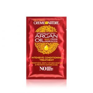 Creme of Nature, Argan, Masque Unitaire Hydratant à l’Huile d’Argan du Maroc, formule hydratante et crémeuse, Cheveux Bouclés Frisés Crépus, Sans Sulfates, Sachet (63,7g) (Le Comptoir Santé, neuf)