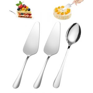 FUGLUS Pelle &agrave; G&acirc;teaux, 2 Pi&egrave;ces Acier Inoxydable G&acirc;teau Serveur, 22cm Pelle &agrave; Tarte, Pelle &agrave; Pizza, Couteau &agrave; G&acirc;teau, Servie 1 cuill&egrave;re, pour Cuisine, Salle &agrave; Manger, F&ecirc;tes, Mariage, argent (BOOKING PRICELESS, neuf)