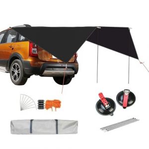 Baoqifong Auvent de Hayon pour V&eacute;hicule | 2.74x3.35 m B&acirc;che Imperm&eacute;able Portable - Abri Solaire R&eacute;sistant au Vent pour Hayon de Voiture,pour Camping, Plein Air, V&eacute;hicules, Camping-Car, SUV, Camion, (Baoqifong, neuf)