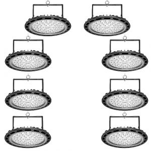 bapro 8pcs 200W UFO LED Lights Projecteur LED 20000lm 6500k Blanc Froid LED High Bay Light Hall Projecteur Lampe Atelier Éclairage d'entrepôt pour Stade Intérieur, Parking Garage, Centres Logistiques (NATUR, neuf)