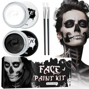 Miioto Kit Maquillage Halloween Noir et Blanc pour Visage - Professionnel pour Cosplay, Scène, Clown (YASEE-DIRECT, neuf)