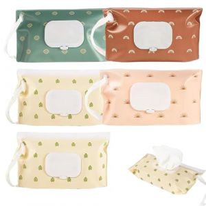 Lot De 5 Boite Lingette Bebe, Boite A Lingettes Humides Distributeur Portable de Poche Pour Lingettes Avec Couvercle La Maison Et Le Bureau Conteneur de Lingette Humides (SERGJAK OÜ, neuf)