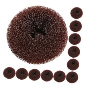 HEALEEP Lot De 12 Donuts Pour Chignon Sèche-Cheveux Extensions Capillaires Donuts Pour Chignons Perruques Donuts Pour Chignons Filets À Cheveux Nylon Soie Café (Aesthetiscs, neuf)