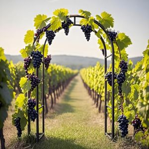 Arche De Jardin En Acier, Arceau À Rosiers Tuteur Pour Plantes Grimpantes, Vigne De Glycine, 140 200 240 280cm Robuste Pergola En Métal Pour Pelouse, Décoration De Fête De Mariage(Black,W2.80 x H2.50m (DHUSGS, neuf)