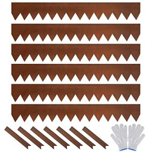 JonesHouseDeco SPA-H Cor-Ten Lot de 6 bordures de pelouse en acier r&eacute;sistant aux intemp&eacute;ries 1 ml x 15,24 cm H/Rouille Borderline Bordure de paysage en acier S&eacute;parateur d'all&eacute;e Bordure d&eacute;corative en (Green Life Garden, neuf)