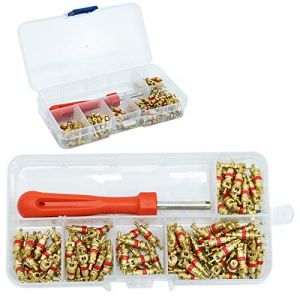 REBECASKYENS 100Pcs Demonte Valve Pneu Outil D&eacute;monte obus de Valve Outil de Reparation avec 100Pcs Valve Core pour Voiture Remplacement, 4-1 Outil de R&eacute;paration de Valve de Pneu, D&eacute;monte Valve Pneu (PICKAROO LTD, neuf)