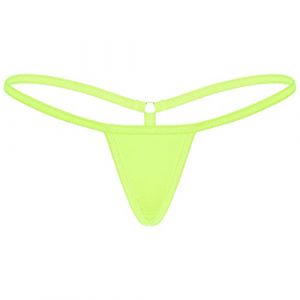 dPois Mini String Ficelle Femme Sexy &Eacute;rotique Micro Bikini G-String sous-V&ecirc;tements Slip Taille Basse Tanga Lingerie Erothique Sexy Hot Vert Fluorescent Taille Unique (dPois eu, neuf)