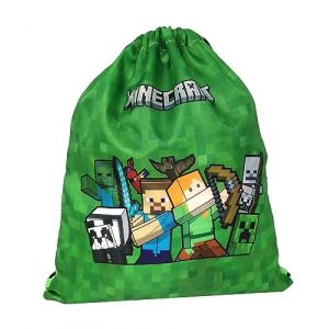 Theonoi Minecraft Petit sac de gym, sac de natation, sac de sport, sac à chaussures, sac à dos de sport, Minecraft Vert (Theonoi, neuf)