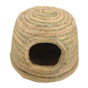 Nid caché pour lapin – Abri tissé en paille 25 x 25 x 15 cm, clapier respirant pour animaux de compagnie, terrier doux et confortable, conception d' respectueuse de l'environnement | Maison de la (qixue, neuf)