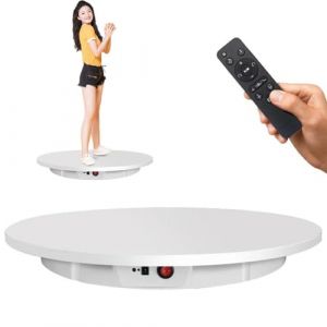 YhsPkh Plate-Forme Tournante Automatique - Capacit&eacute; Maximale De 100Kg, Plateau Tournant &eacute;lectrique &agrave; 360&deg; (Diam&egrave;tre 42/52/60Cm) + T&eacute;l&eacute;commande, pour La Photographie De Produits,White-60cm (AnnyMonth Genuine mall, neuf)