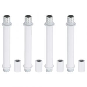 PATIKIL Kit Tige de Lampe à Tube Droit, 4 Ensemble M10 Acier au Carbone 80mm(3.15") Long Tige Filetée à Double Extrémité avec Écrous D'Accouplement Connecteur à Manchon, Blanc (PATIKIL UK, neuf)