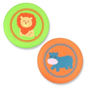 SGERUFZ 2 Frisbee Enfant Antidérapant en Silicone Souple pour Moments Parent-Enfant et Activités Sportives en Plein Air (Lion et Hippopotame) (BeanyBeng, neuf)