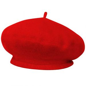 TRIXES Chapeau B&eacute;ret Fran&ccedil;ais - Th&egrave;me D&eacute;guisement - Taille Unique - Femme B&eacute;ret Casquette Laine Classique Automne Printemps Hiver Chapeaux - Rouge (Digiflex FR, neuf)
