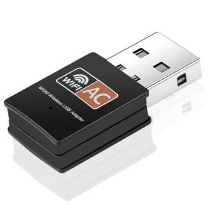 Cl&eacute; Wi-Fi AC 600 Mbps Dual Band 2,4 GHz/5 GHz WiFi Dongle USB Adaptateur sans fil Extension Cl&eacute; Internet Carte Antenne pour PC/Ordinateur Portable Compatible avec Windows 11/10/8.1/8/7/XP, Mac (TradeNation42, neuf)