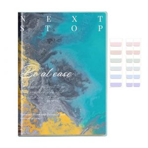 LIMEQKI Carnet De Notes A4 Avec Cartes Index, Lignes De Cahier Avec 200 Feuilles/400 Pages, Livre De Couverture En Caoutchouc étanche Pour Le Travail, Université, Lycée, Dessin (Marbre Vert) (DTRainbow, neuf)