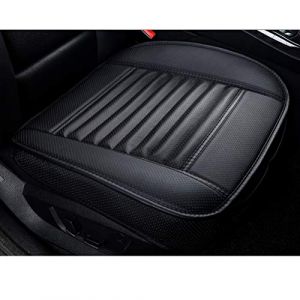 LUOLLOVE Housses de Siège de Voiture Avant Universelle Super Respirant Charbon de Bois de Bambou Cuir PU,20,8 * 20,1’’(2 Pièces-Noir) (WMGoods, neuf)