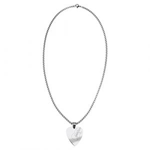 EMSea Collier avec pendentif en forme de m&eacute;diator de guitare - 0,3 cm - 60 cm - En acier titane - Hypoallerg&eacute;nique - Pour les fans de musique, les musiciens, les amateurs, les amateurs de guitare (EMC_Store, neuf)