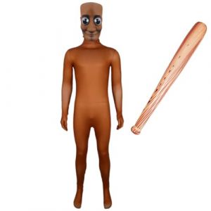 Costume de cosplay pour enfants italien, Tung Sahur, costume masque, pour Halloween, carnaval et f&ecirc;te, gar&ccedil;ons et filles, set 1# + masque + b&acirc;ton gonflable 150 (YiWuShiYueYiDianZiShangWuShangHang, neuf)